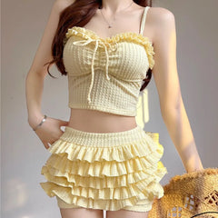 Korean Style Yellow Bikini Set