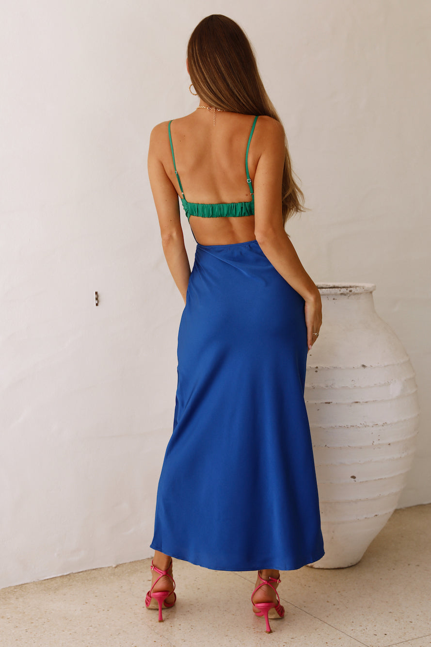 Henna Satin Cutout Vacation Dress