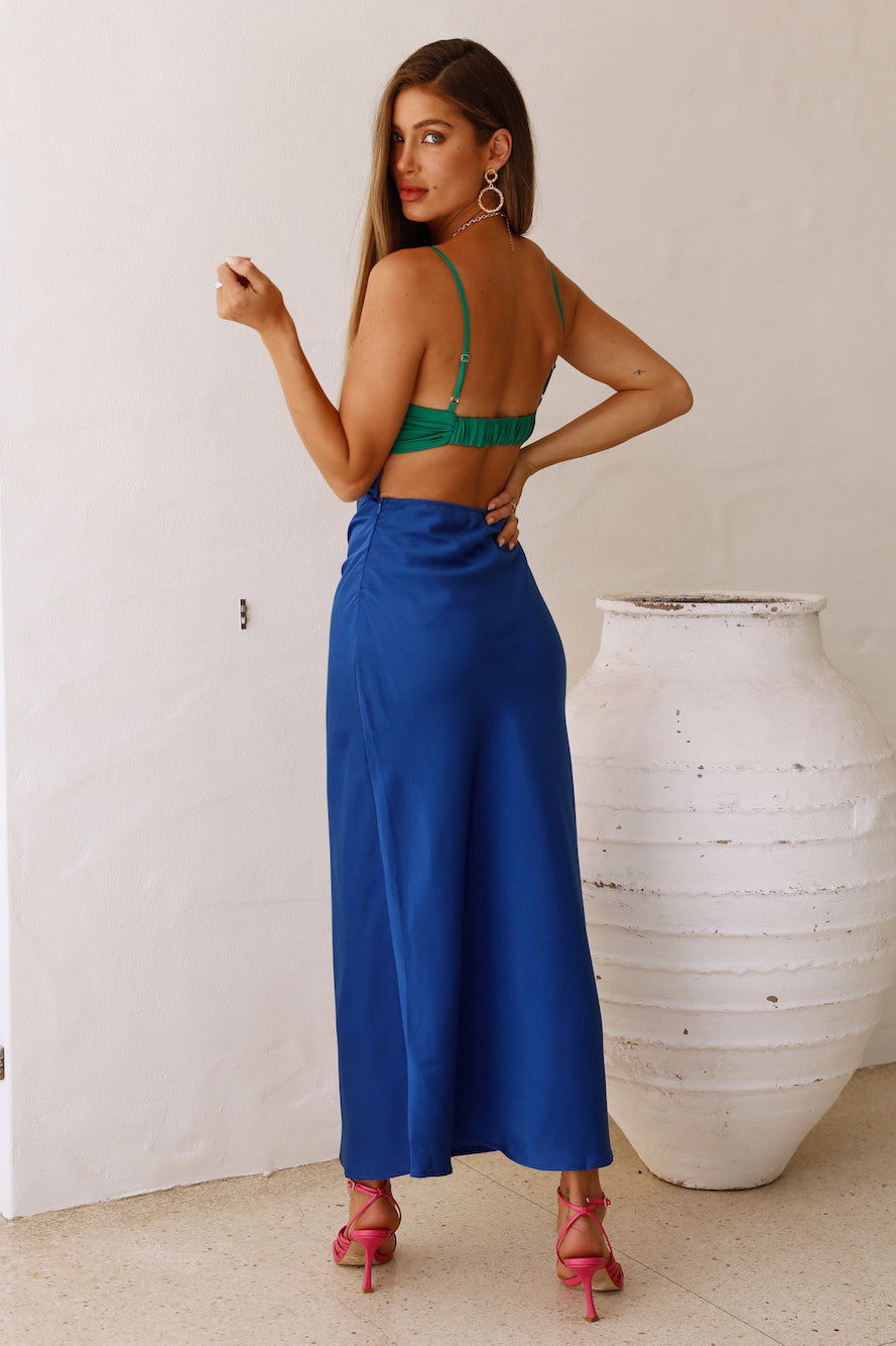 Henna Satin Cutout Vacation Dress