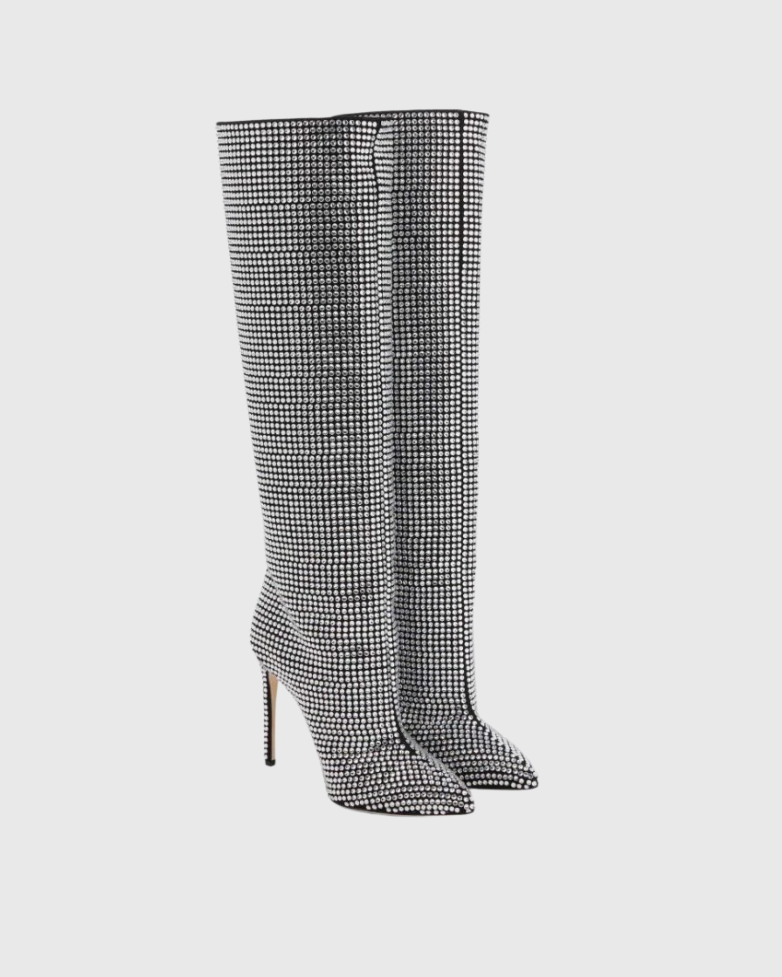 Laurenza Rhinestone Embellished Knee High Boots In Black