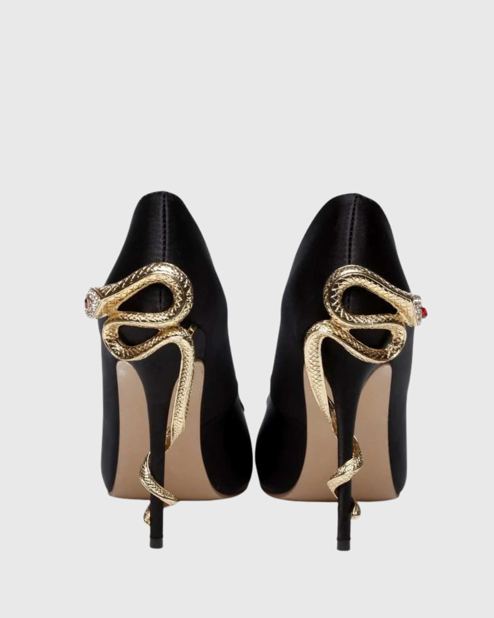 Eadgar Rhinestone Snake Heels In Black