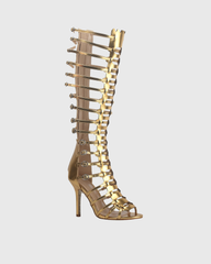 Layla Metallic Knee High Gladiator Sandals