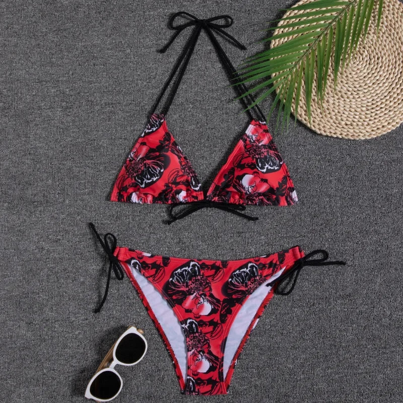 Leaves Print Swimsuit