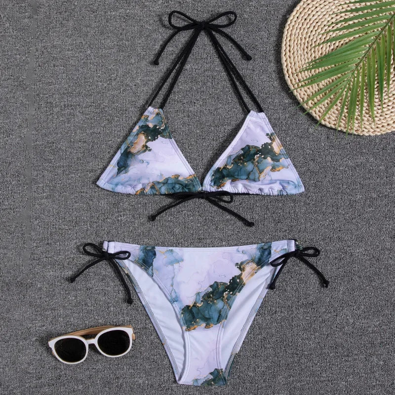 Leaves Print Swimsuit