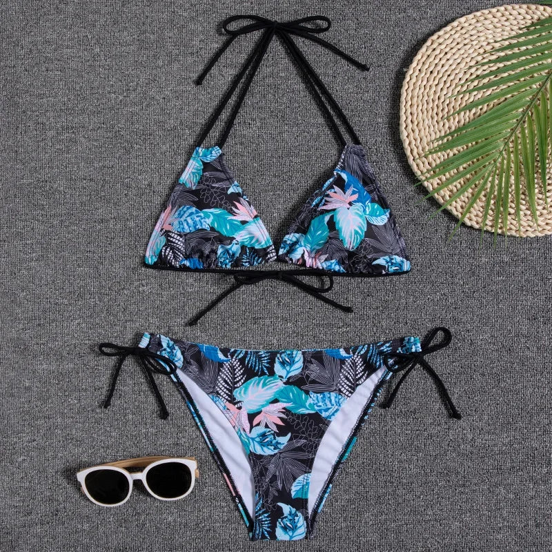 Leaves Print Swimsuit