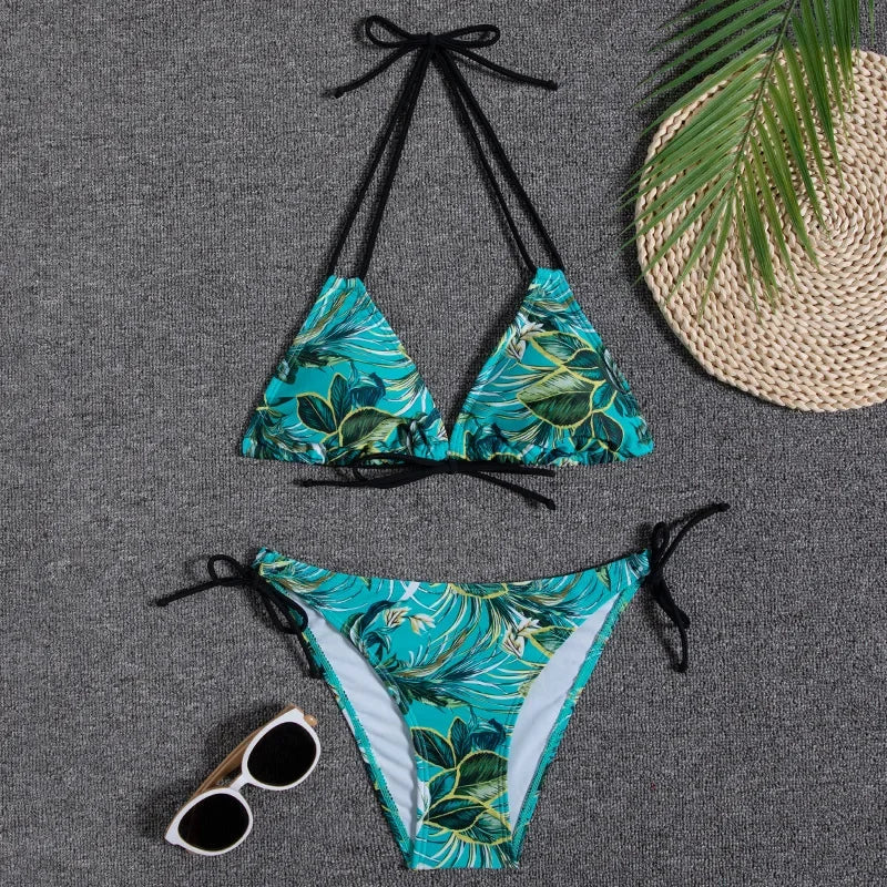 Leaves Print Swimsuit
