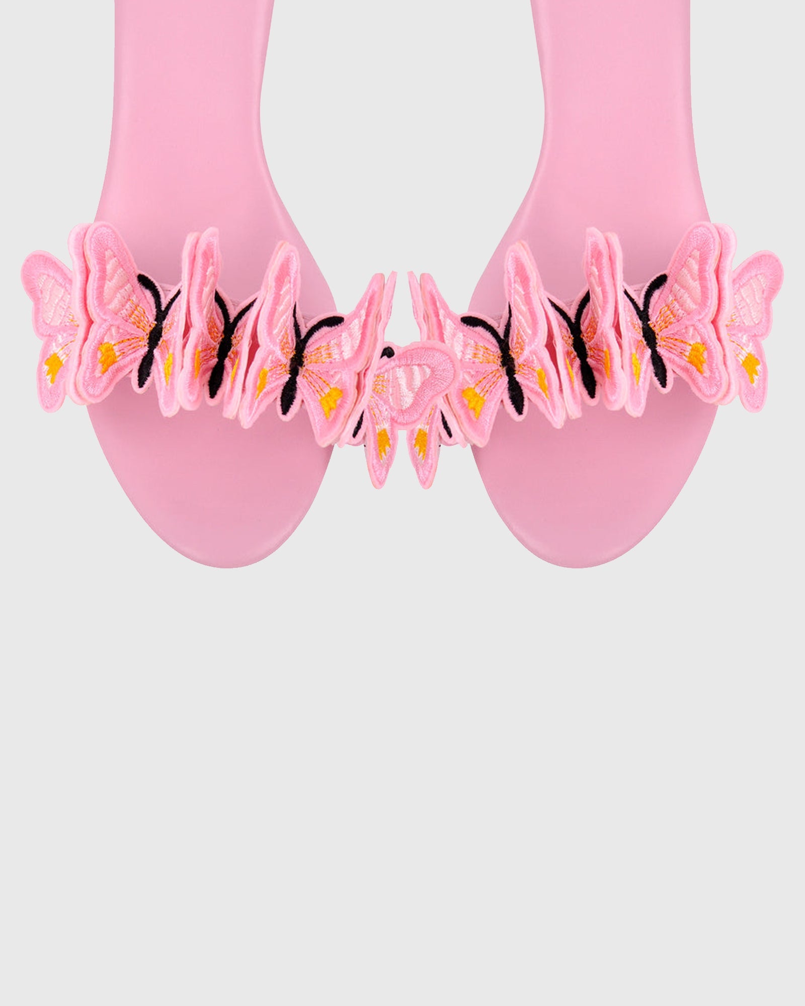 Lelia Bow Embroidery Lace Up Platform Sandals In Pink