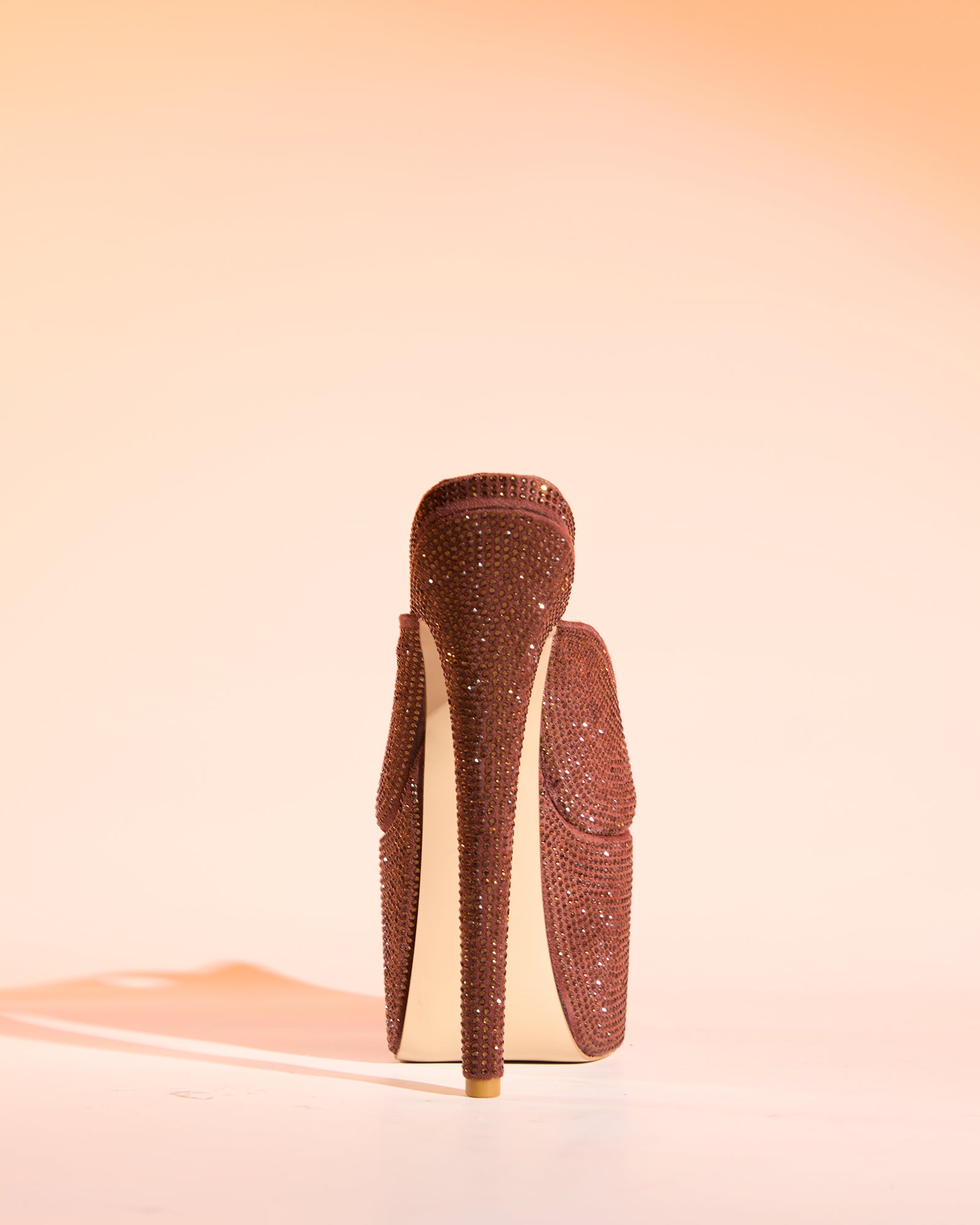 Leyla Diamente Sparkle Platform Mules In Brown