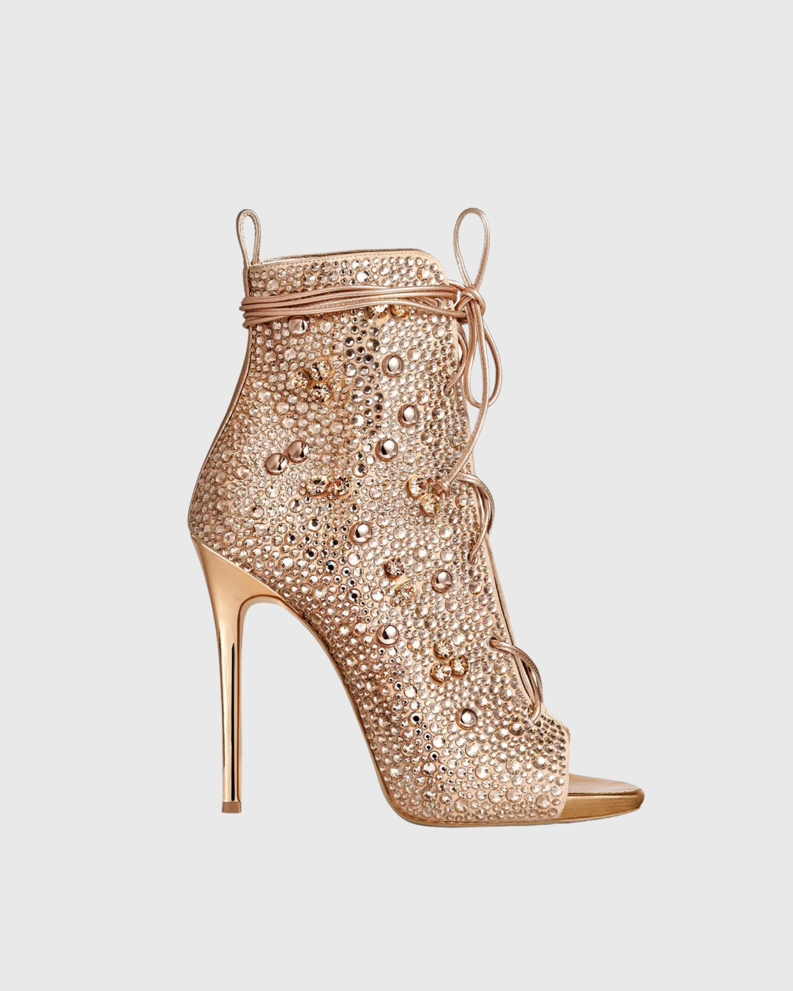 Liana Rhinestone Glitter  Boots In Gold