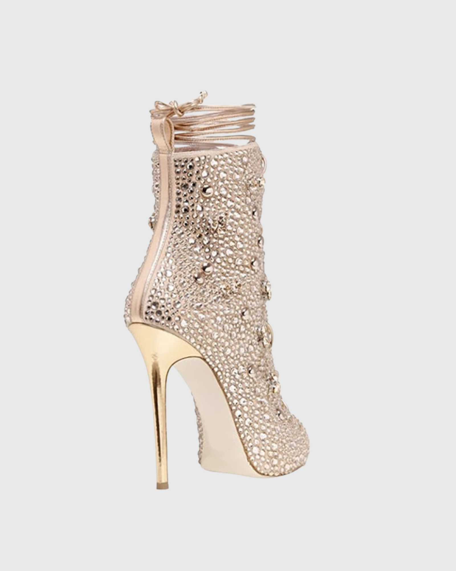 Liana Rhinestone Glitter  Boots In Gold