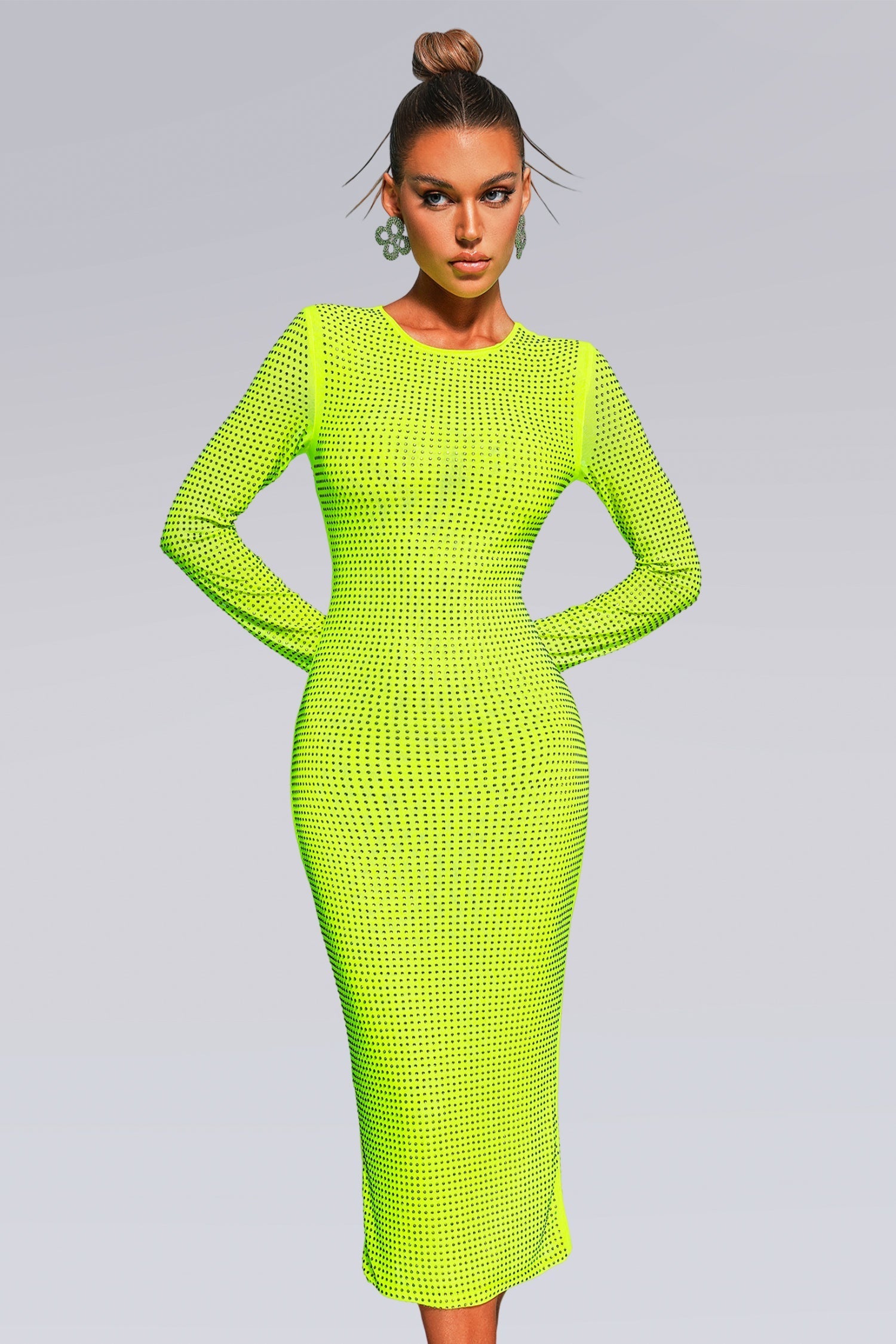 Alyia Crystal-Embellished Midi Dress