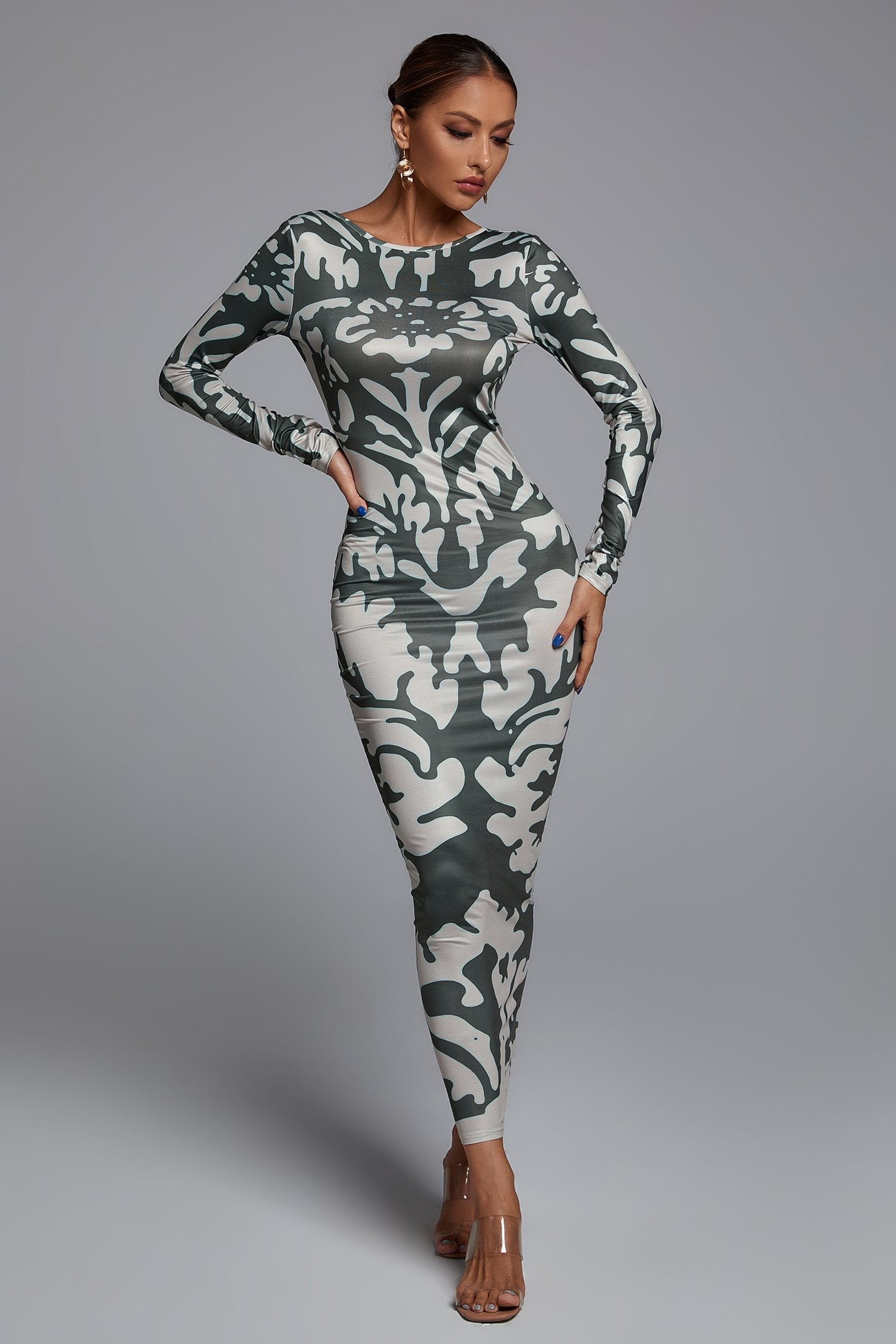 Leliya open-back printed Maxi Dress
