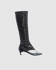 Marta Thong Leather Knee High Boots In Black
