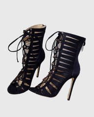 Maura Lace Up Cutout Ankle Boots
