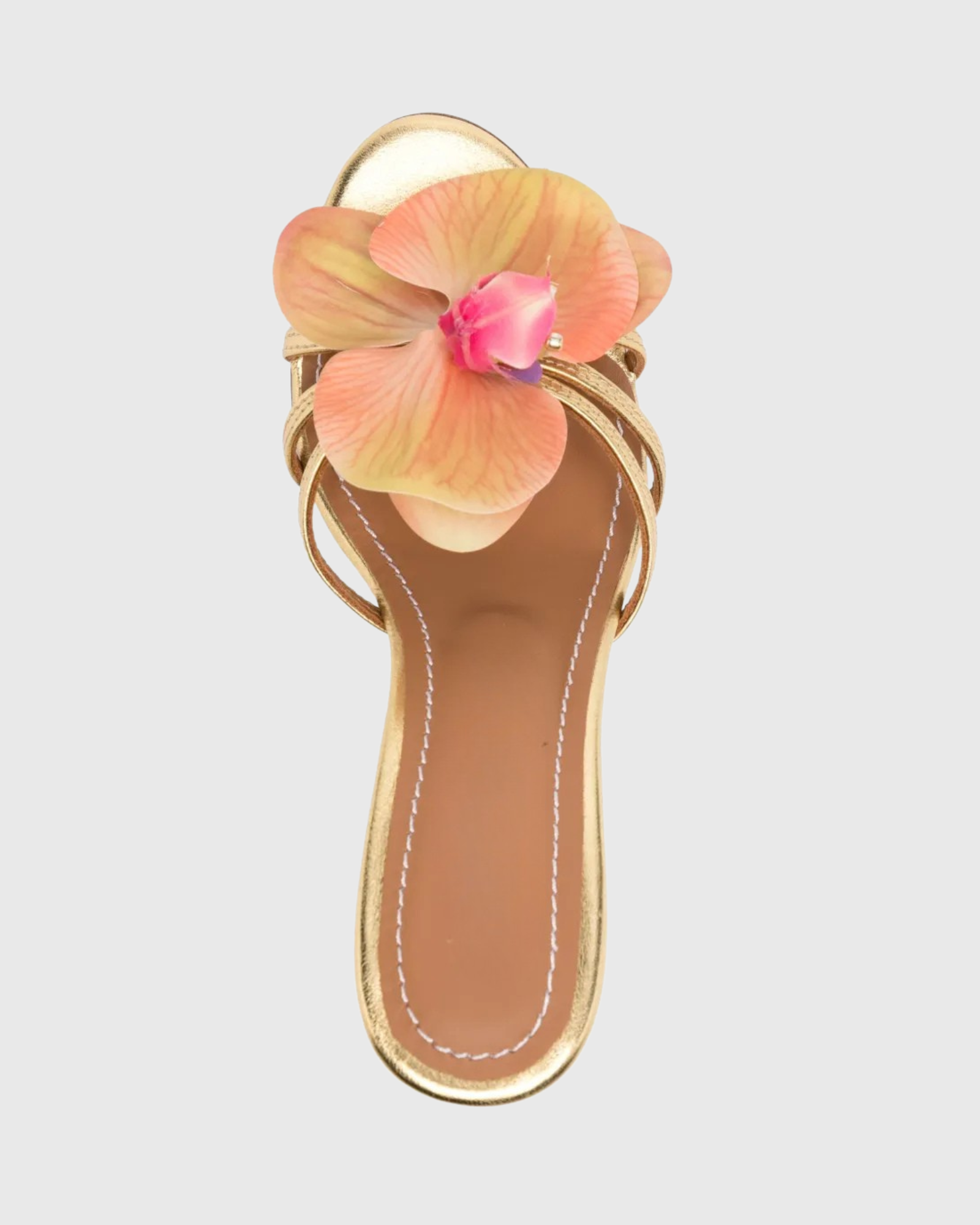 Maurizia Vintage Flower Mules In Gold