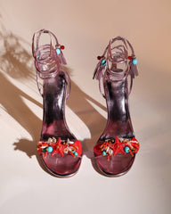 Melania Starfish Lace Up Sandals In Pink
