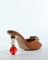 Milan Diamond Beads Heels In Brown
