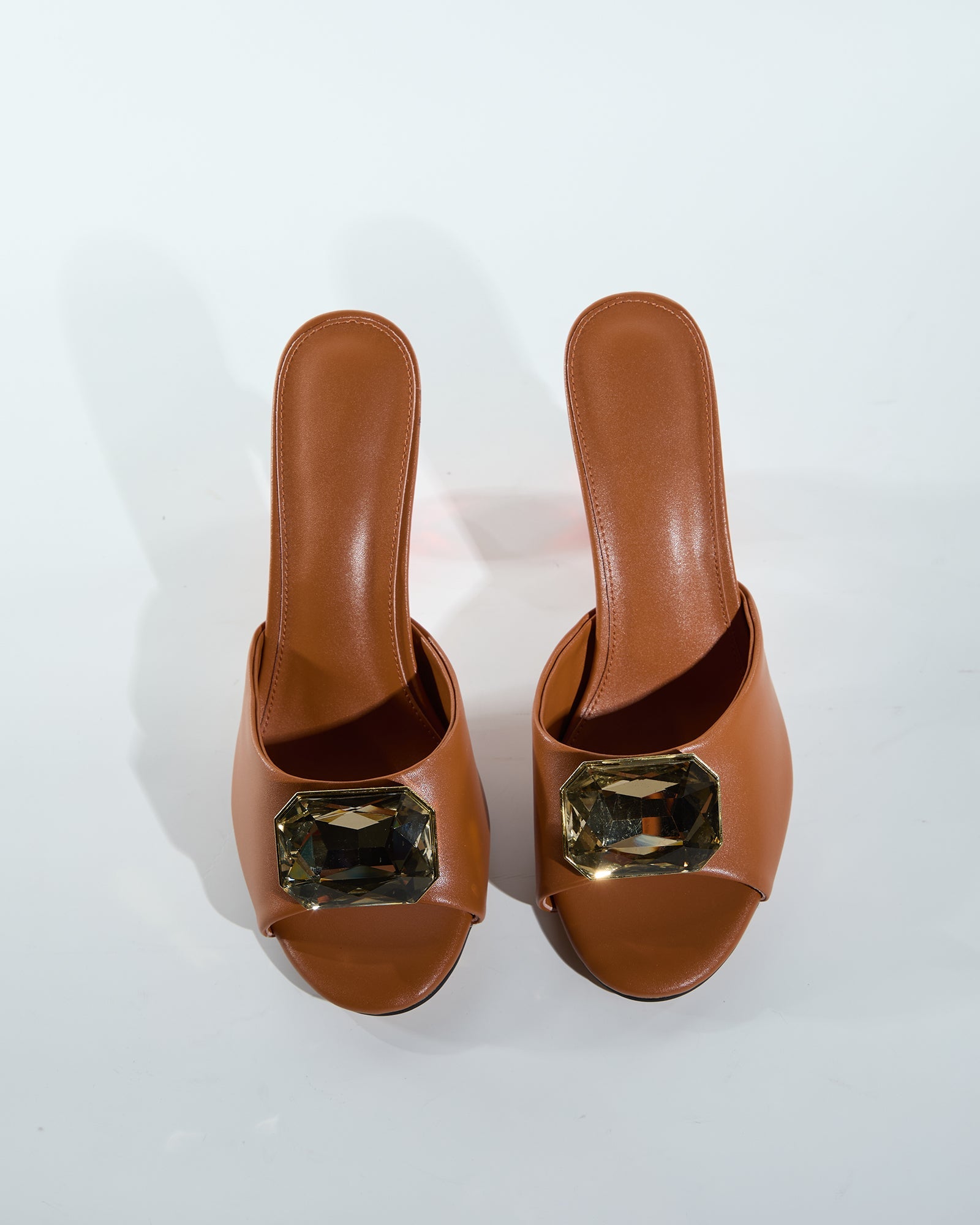 Milan Diamond Beads Heels In Brown