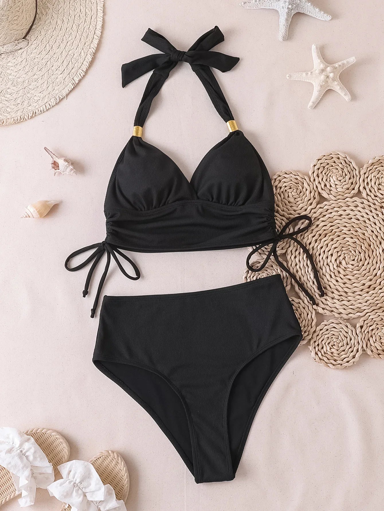 Black Two Piece Bikini Set