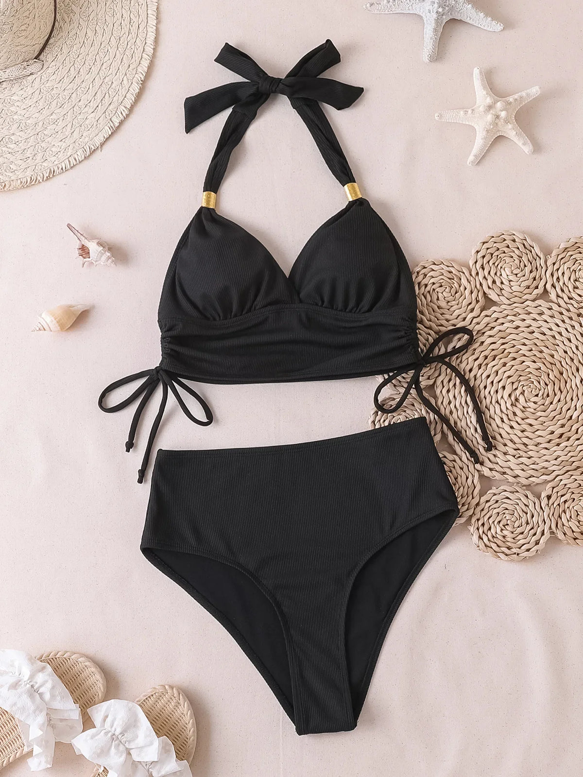 Black Two Piece Bikini Set