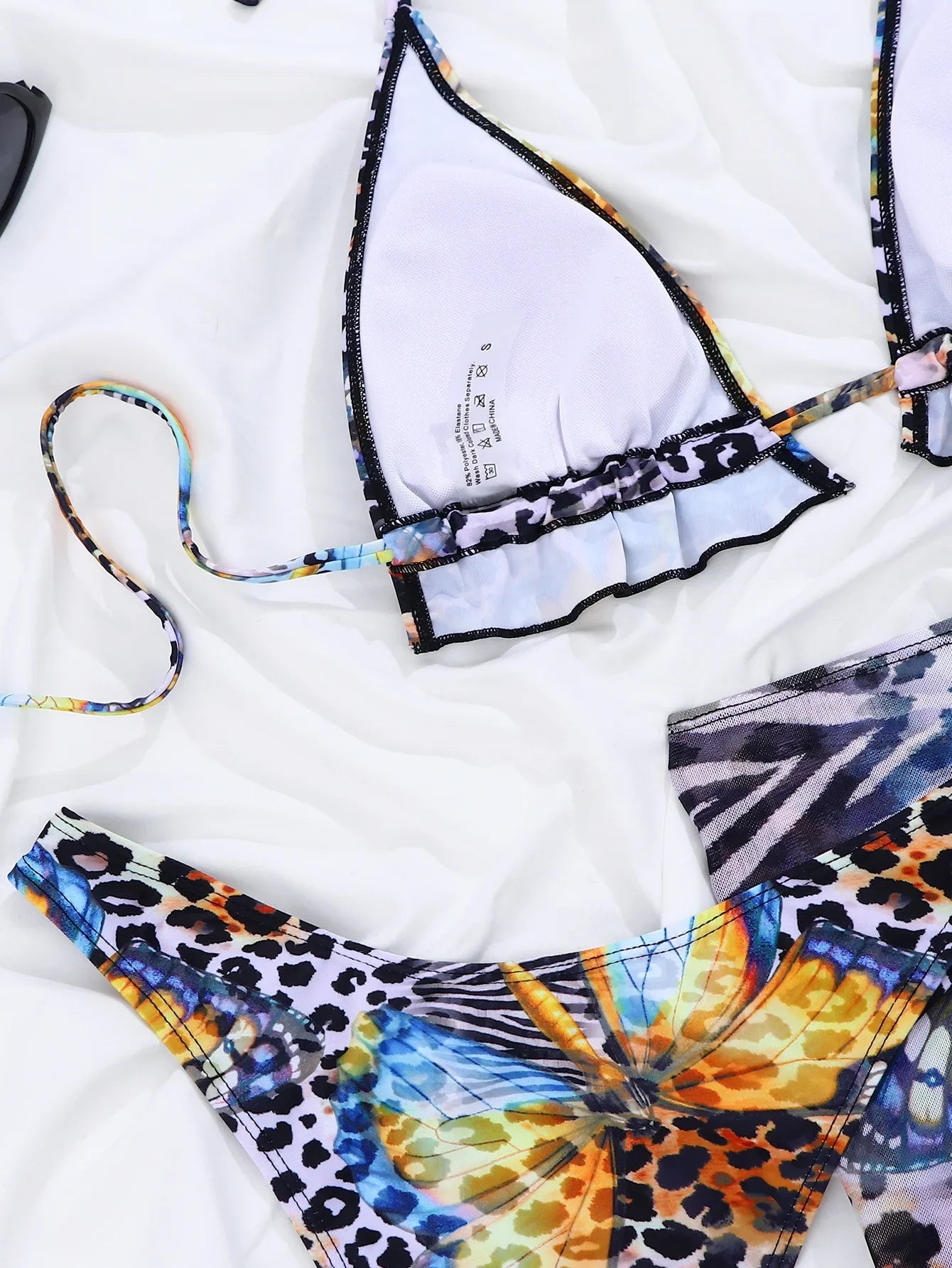 Blue Gradient Leopard Print Bikini Set