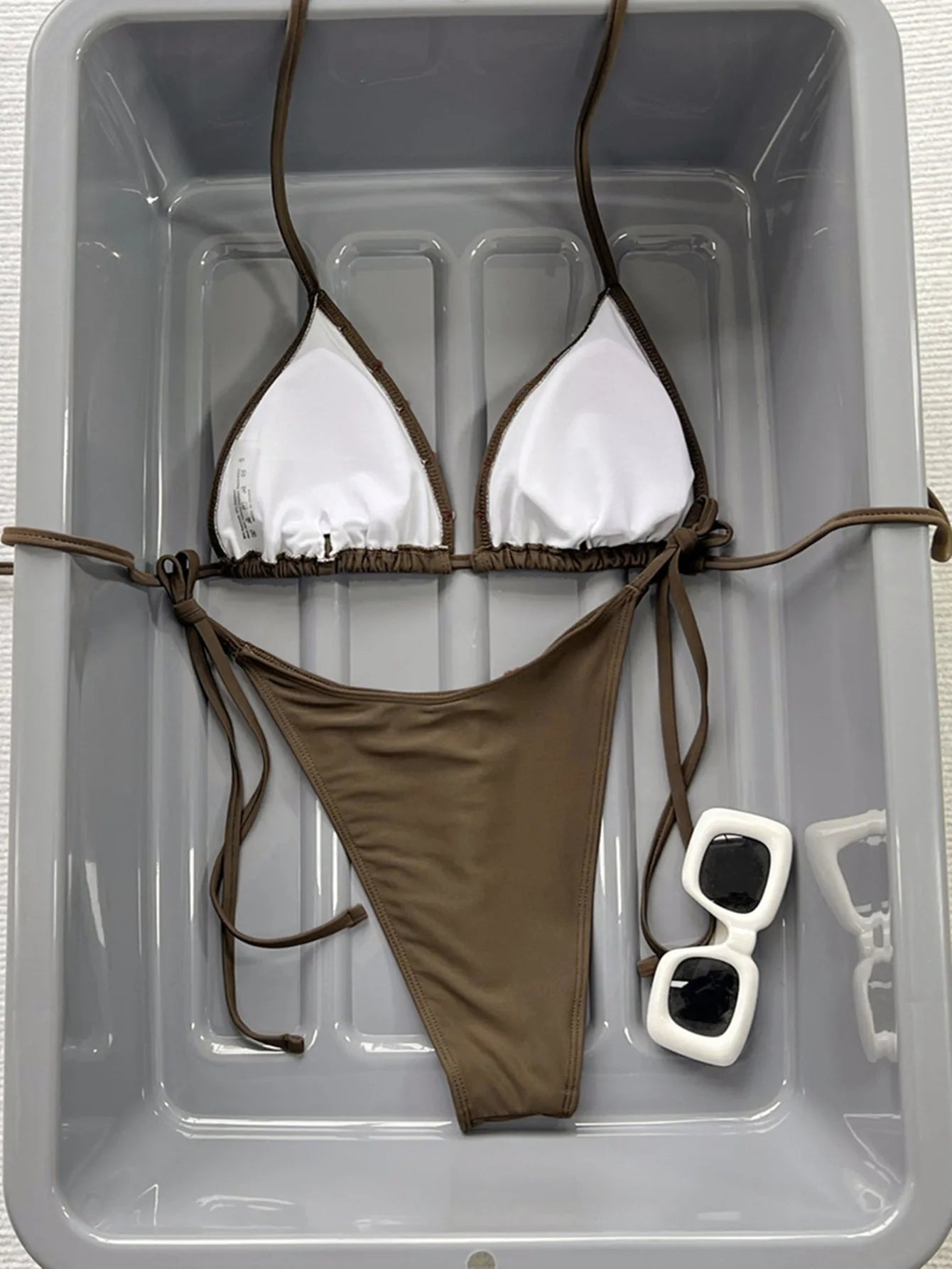 Coffee Red Contrast Bikini Set