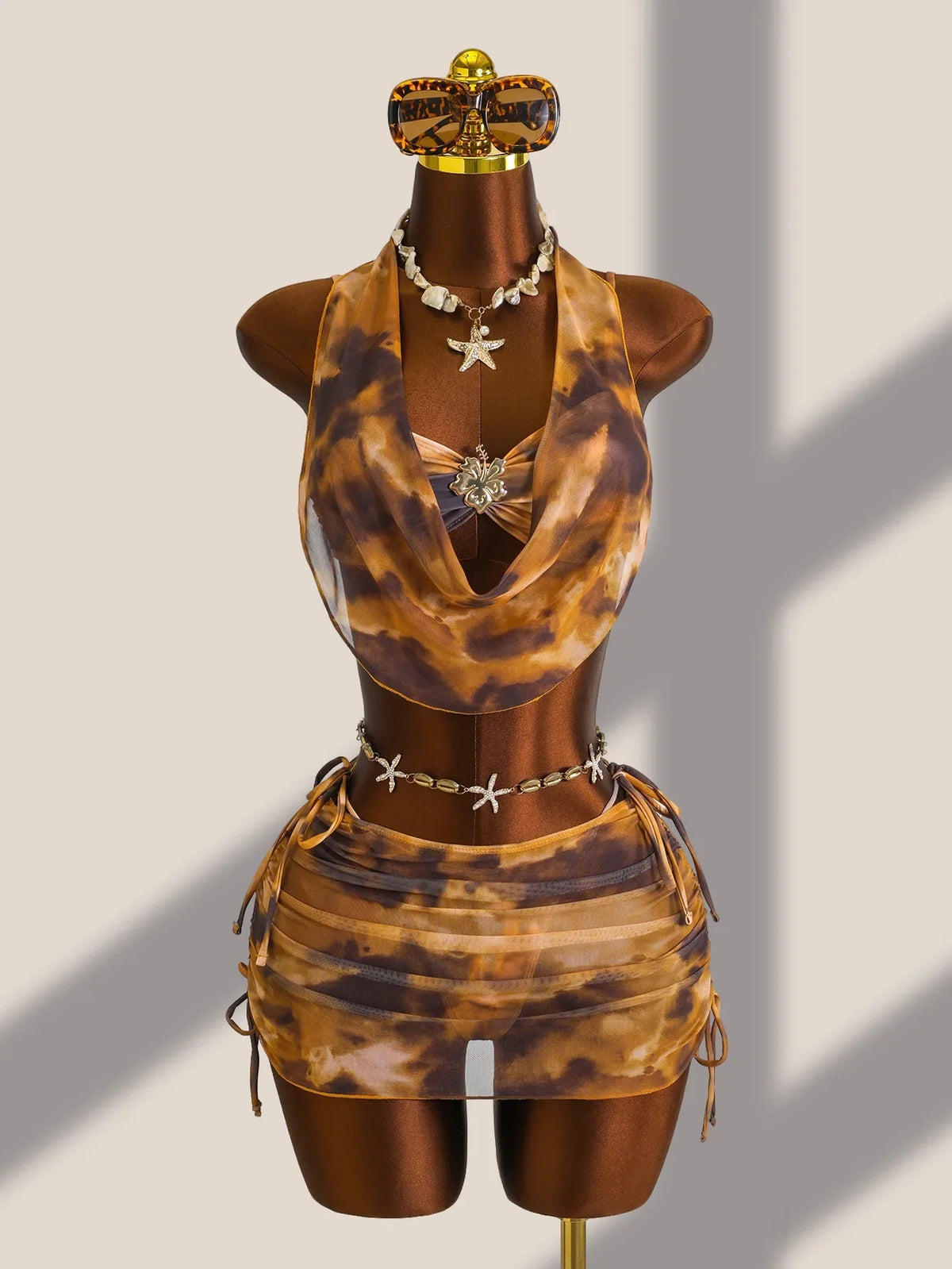 Coffee Tie Dye Gradient Bikini Set