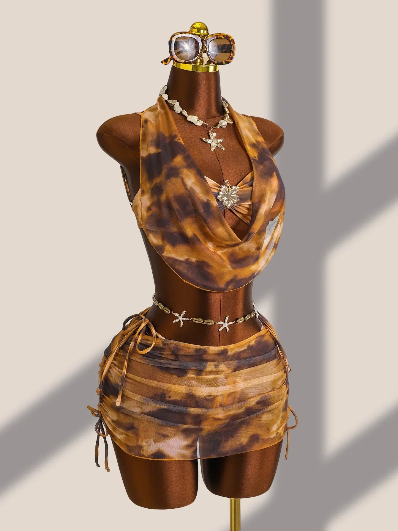 Coffee Tie Dye Gradient Bikini Set