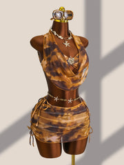 Coffee Tie Dye Gradient Bikini Set