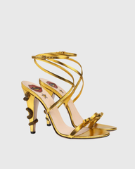 Noor Cross Snake Spiral Heels In Gold