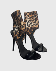 Norma Wrap Ankle Sandals In Leopard