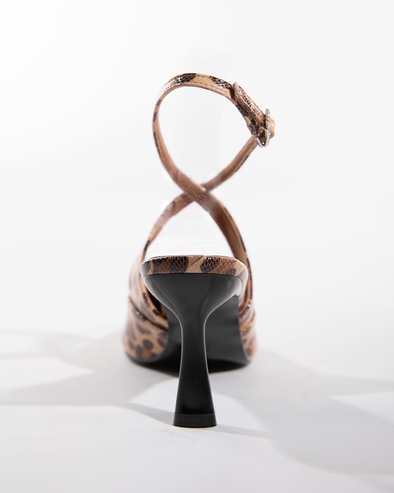 Nyla Leopard Print Cross Strap Pumps