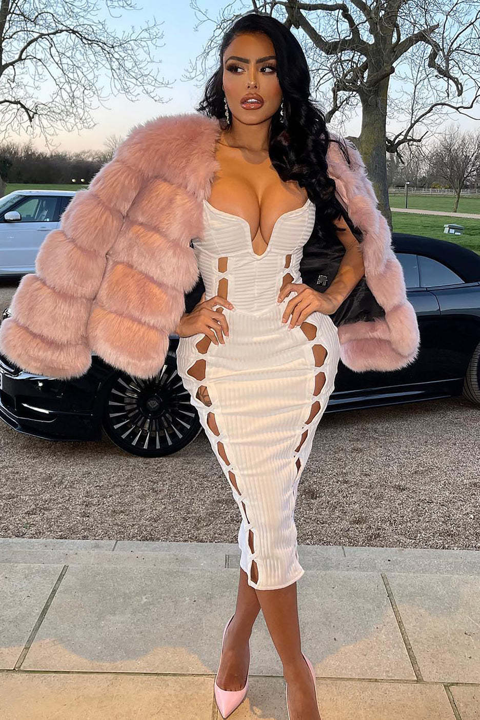 HULA BANDAGE HOLLOW DRESS