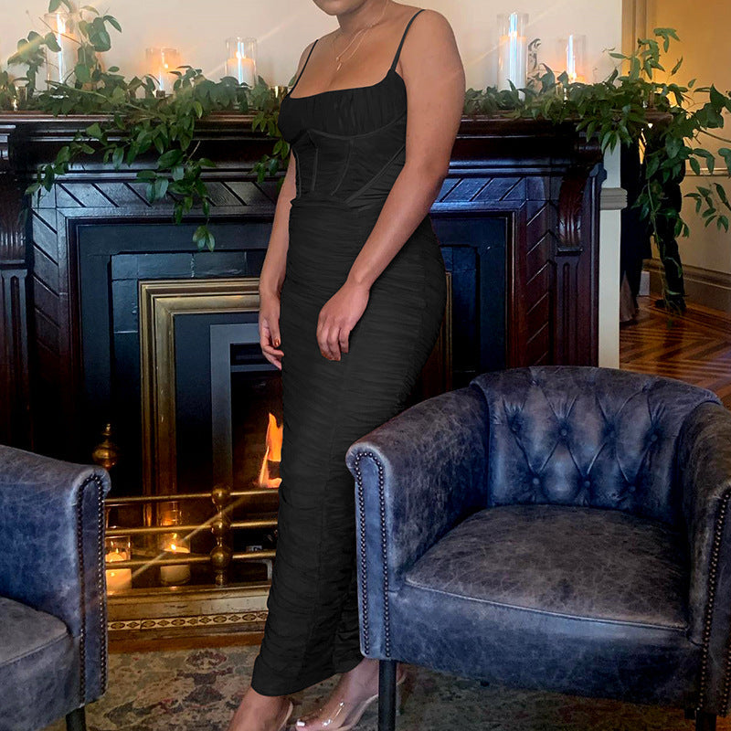 LEMILY MOCHA CORSET MAXI DRESS