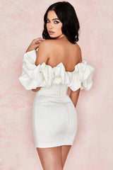 Ruffle One-Shoulder Tube Top Halter Dress