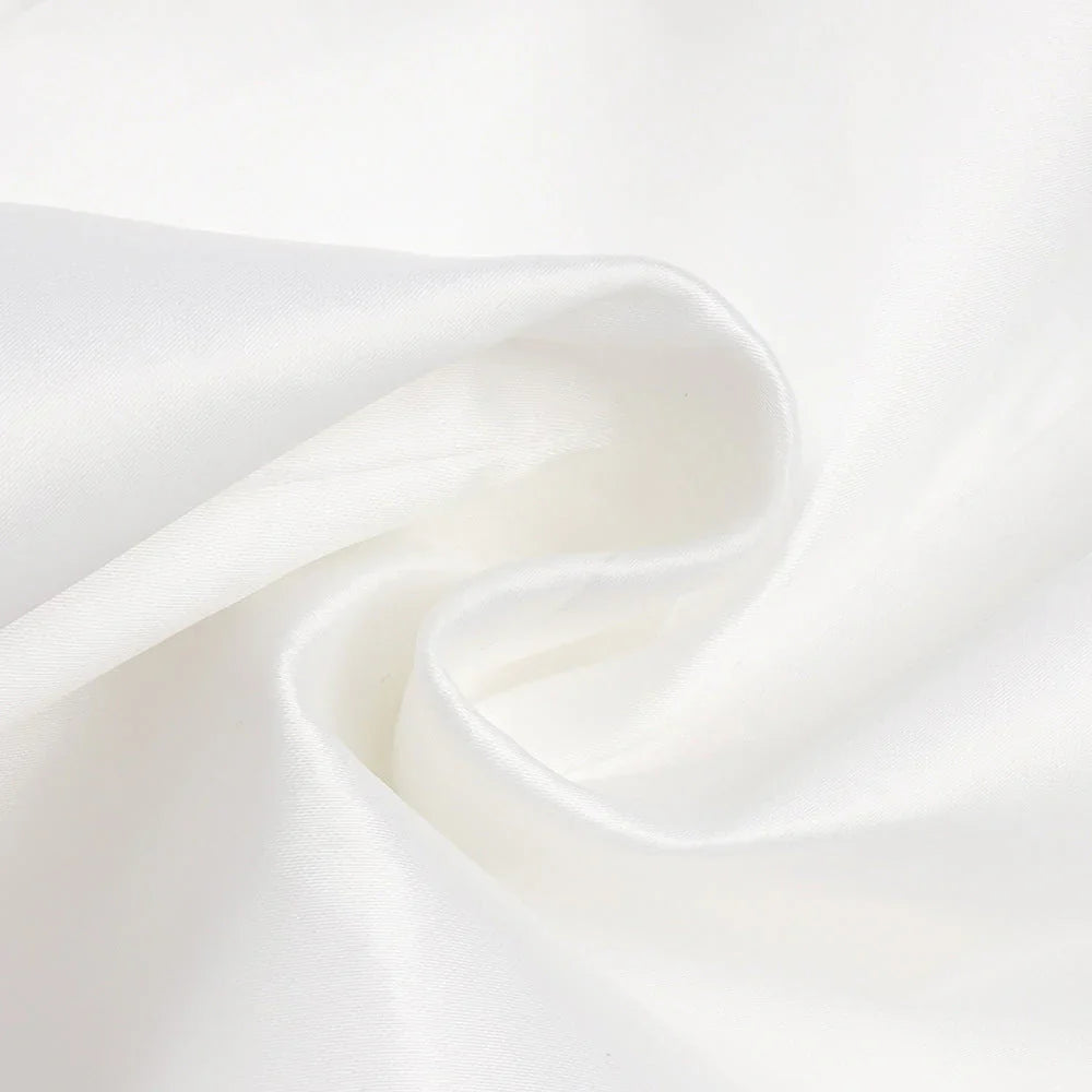 YARNA SATIN MINI DRESS-WHITE