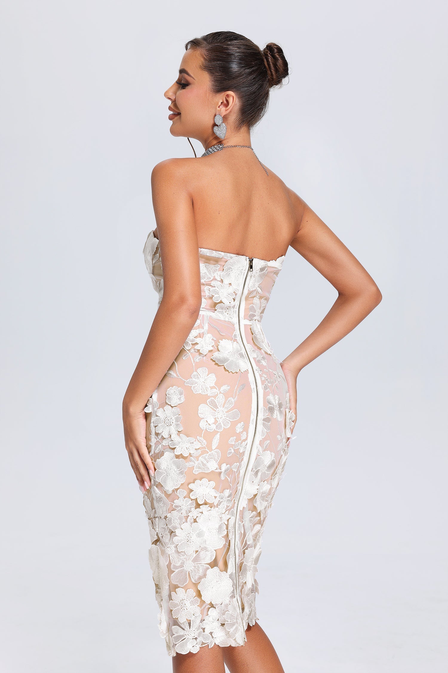 Allure Strapless Elegant Midi Dress