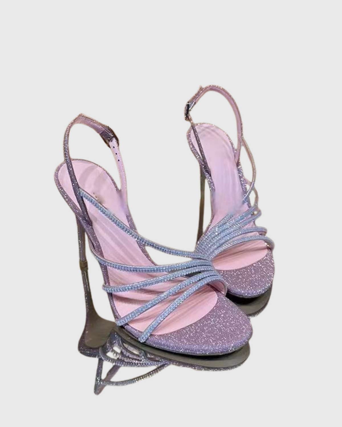 Piera Rhinestone Slingback Sandals In Pink