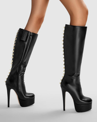 Rafaella Studded Platform Boots