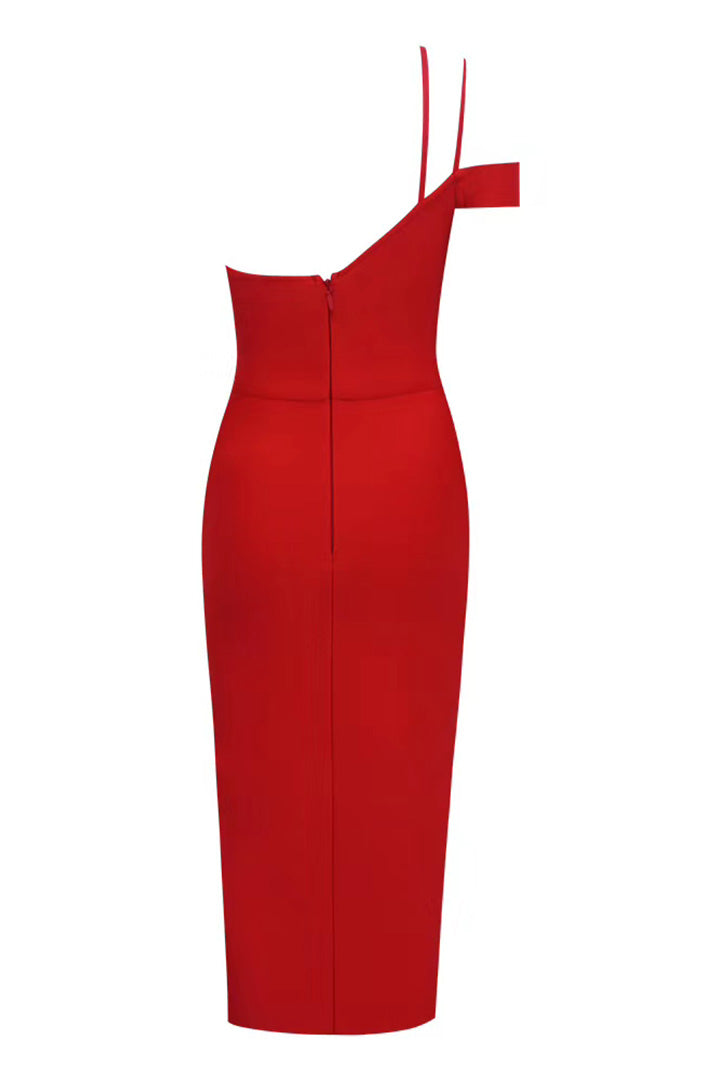 Sesya Red Elegant Bandage Dress
