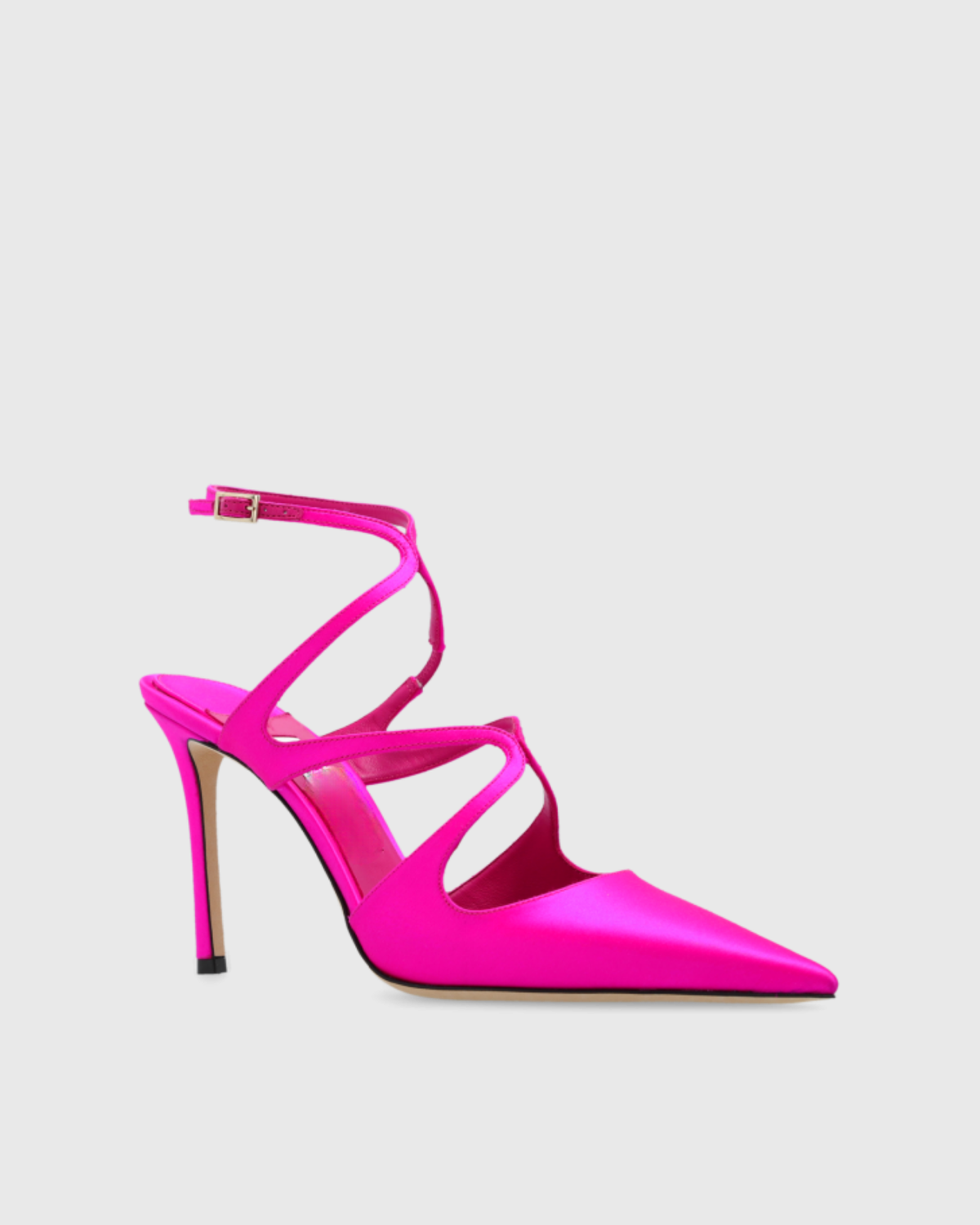 Reign Satin Strap Pumps In Hot Pink
