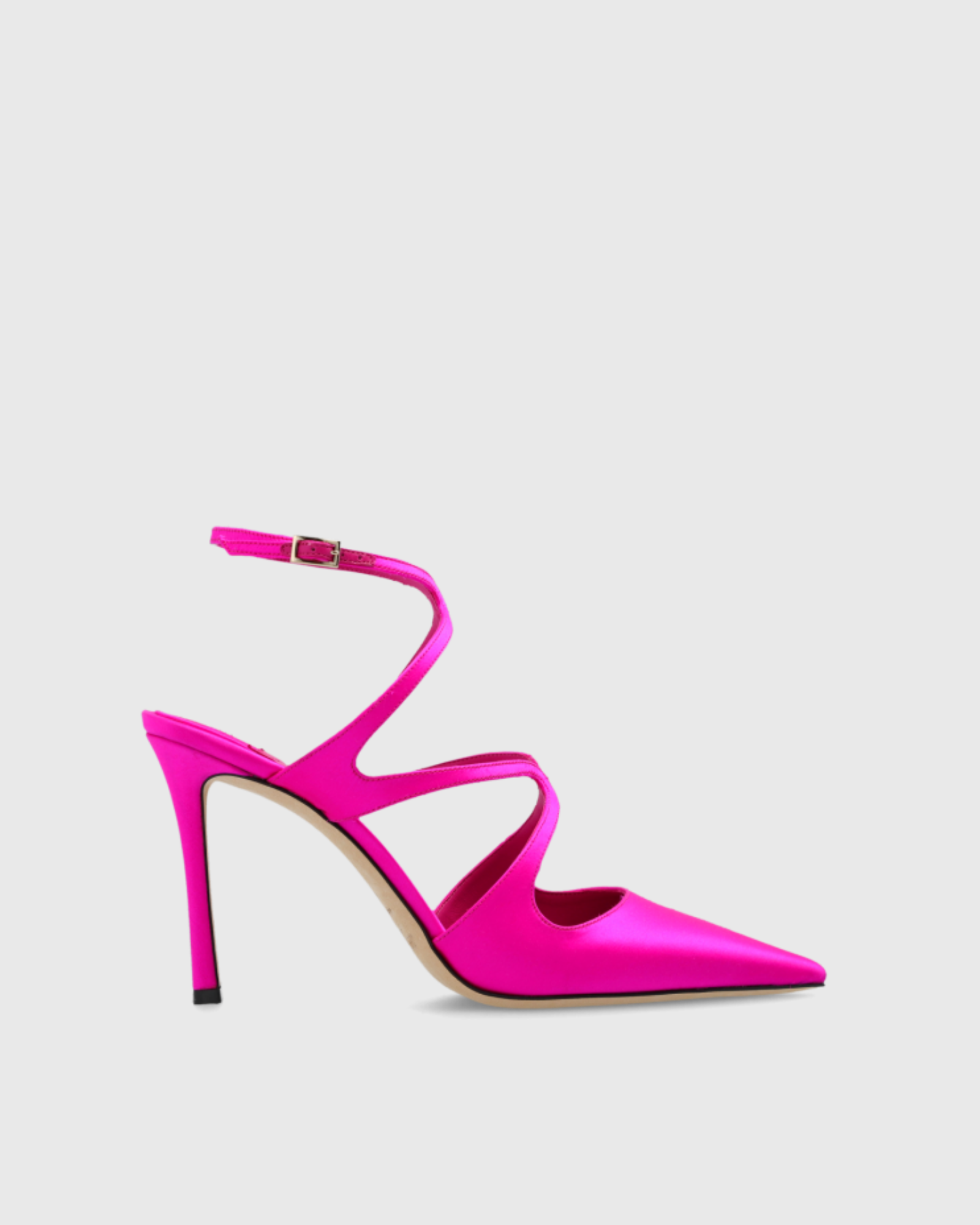 Reign Satin Strap Pumps In Hot Pink