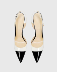Reina Black And White Splicing Pumps