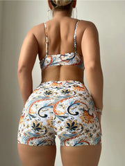 Retro Print 2 Piece Swimsuit