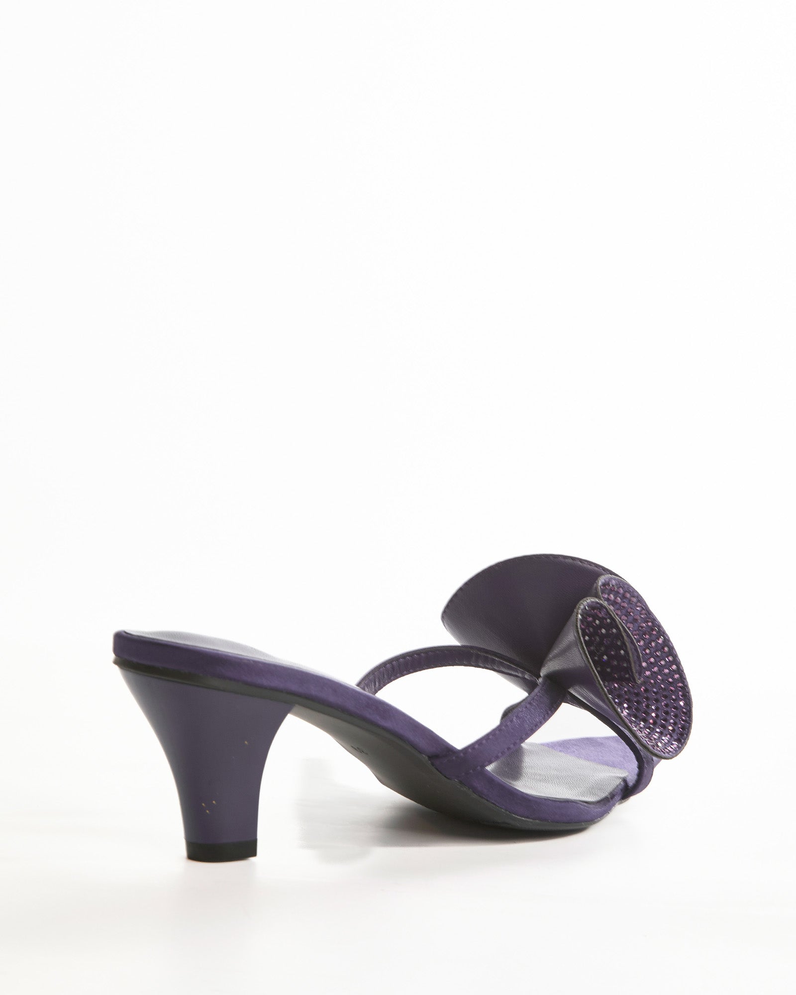 Roberta Rhinestone Flower Slippers In Purple