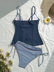 Ruffles Lace Trim Tank Top Bikinis Sets