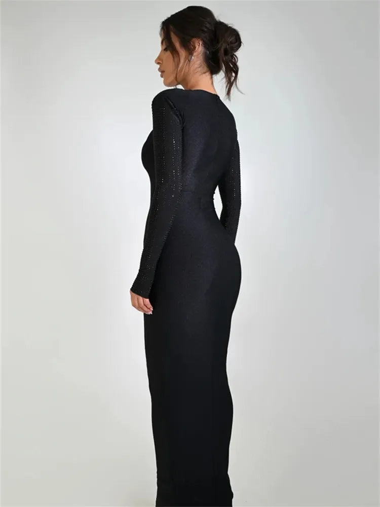 Tight Long Sleeve Stitching Dress