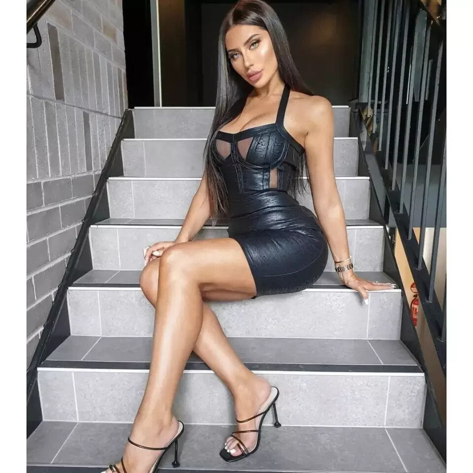 Halter Glue Bandage Dress