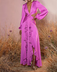 Selly V-Neck Summer Cutout Wedding Dress