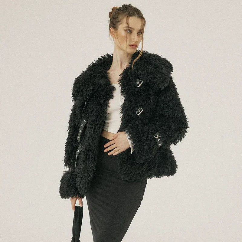 Fluffy Woolen Ring Top Dress
